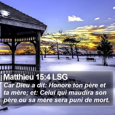 Matthieu 15:4 LSG Bible Verse Image