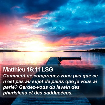 Matthieu 16:11 LSG Bible Verse Image