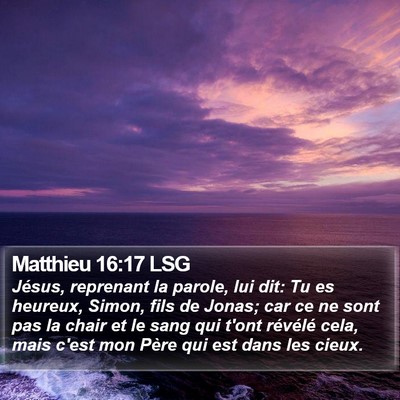 Matthieu 16:17 LSG Bible Verse Image