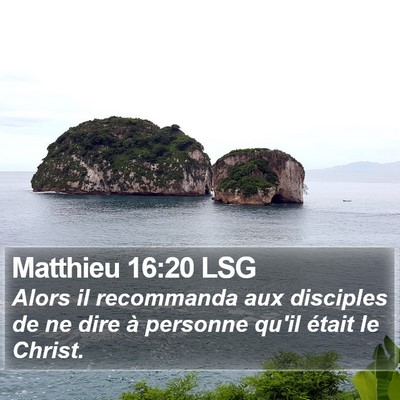 Matthieu 16:20 LSG Bible Verse Image