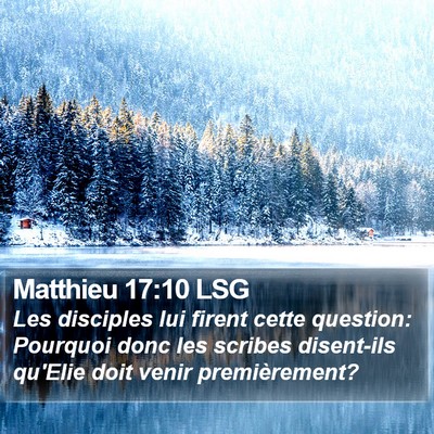 Matthieu 17:10 LSG Bible Verse Image