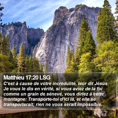Matthieu 17:20 LSG Bible Verse Image
