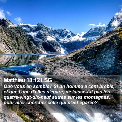 Matthieu 18:12 LSG Bible Verse Image