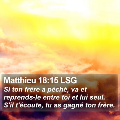 Matthieu 18:15 LSG Bible Verse Image