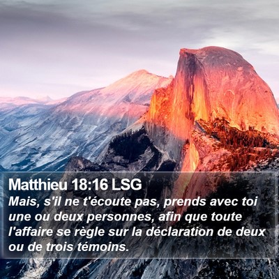 Matthieu 18:16 LSG Bible Verse Image