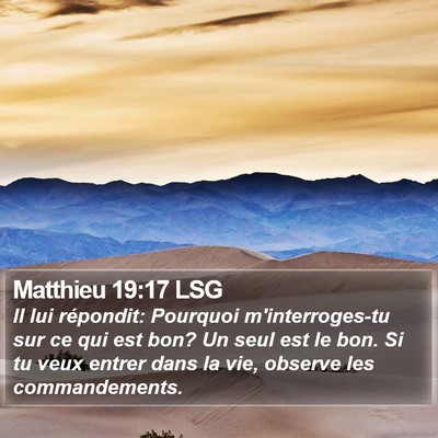 Matthieu 19:17 LSG Bible Verse Image