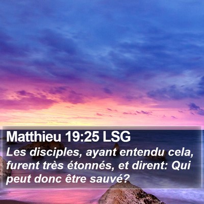 Matthieu 19:25 LSG Bible Verse Image