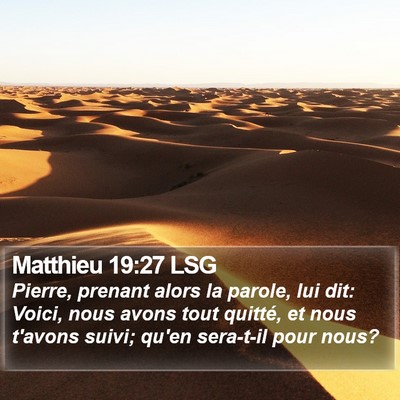 Matthieu 19:27 LSG Bible Verse Image