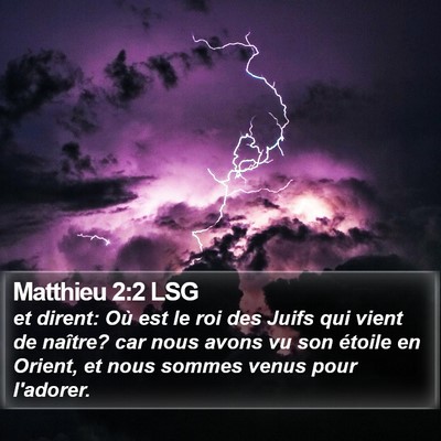 Matthieu 2:2 LSG Bible Verse Image