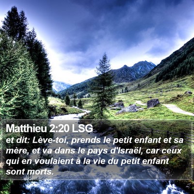 Matthieu 2:20 LSG Bible Verse Image