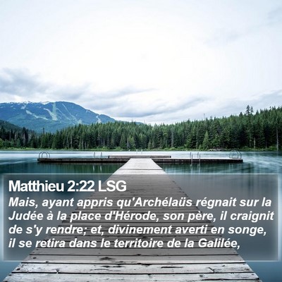 Matthieu 2:22 LSG Bible Verse Image