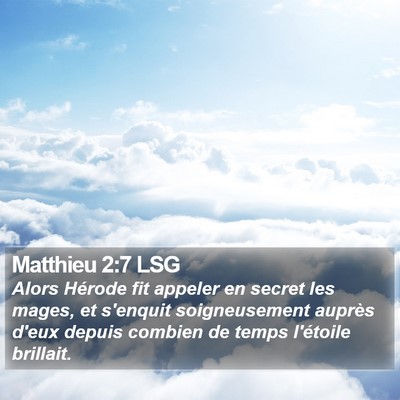 Matthieu 2:7 LSG Bible Verse Image