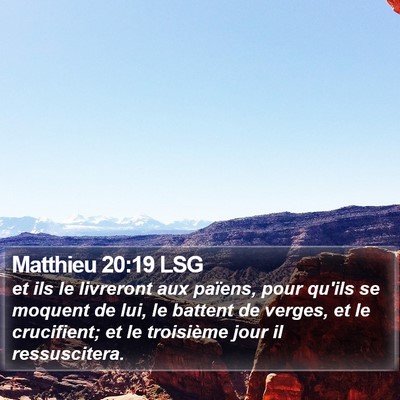 Matthieu 20:19 LSG Bible Verse Image