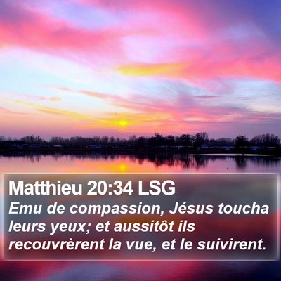 Matthieu 20:34 LSG Bible Verse Image