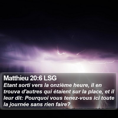 Matthieu 20:6 LSG Bible Verse Image