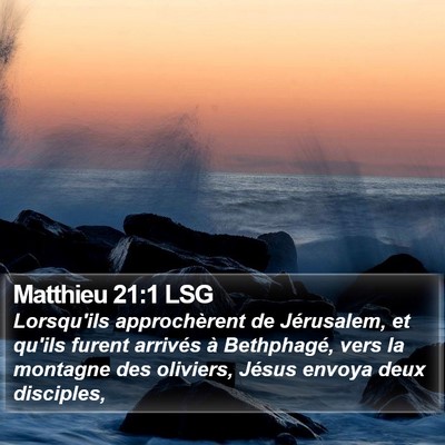 Matthieu 21:1 LSG Bible Verse Image