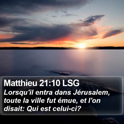 Matthieu 21:10 LSG Bible Verse Image