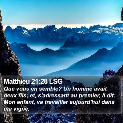 Matthieu 21:28 LSG Bible Verse Image