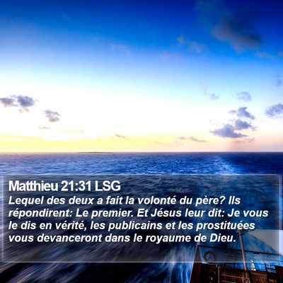 Matthieu 21:31 LSG Bible Verse Image