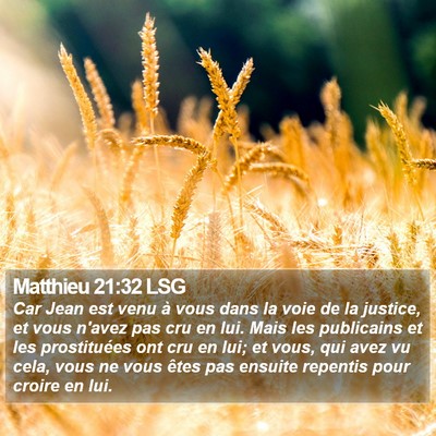 Matthieu 21:32 LSG Bible Verse Image