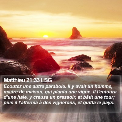 Matthieu 21:33 LSG Bible Verse Image