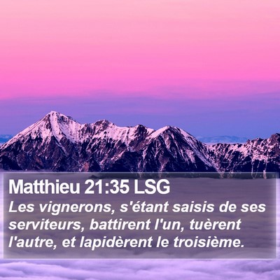 Matthieu 21:35 LSG Bible Verse Image