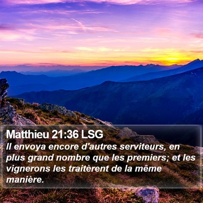 Matthieu 21:36 LSG Bible Verse Image
