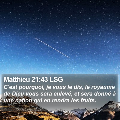 Matthieu 21:43 LSG Bible Verse Image