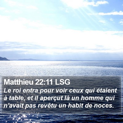 Matthieu 22:11 LSG Bible Verse Image