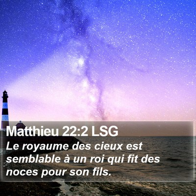Matthieu 22:2 LSG Bible Verse Image
