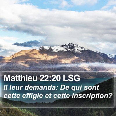 Matthieu 22:20 LSG Bible Verse Image