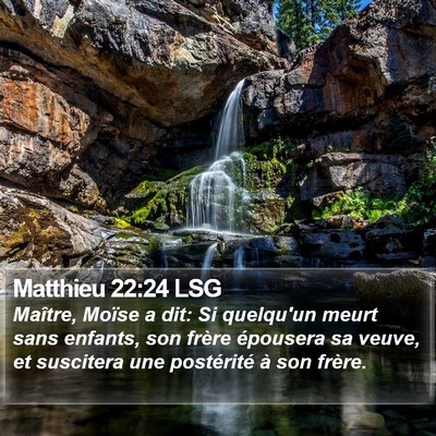Matthieu 22:24 LSG Bible Verse Image