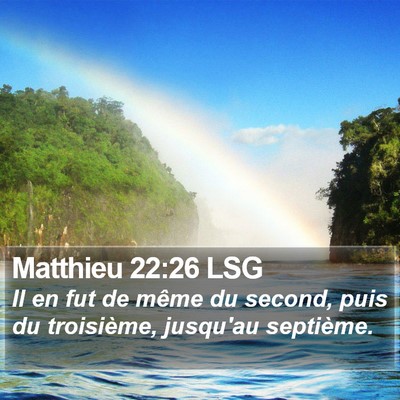 Matthieu 22:26 LSG Bible Verse Image