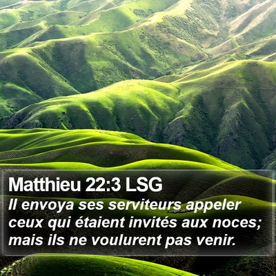 Matthieu 22:3 LSG Bible Verse Image