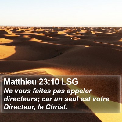Matthieu 23:10 LSG Bible Verse Image