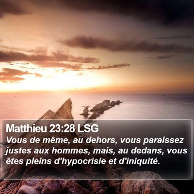 Matthieu 23:28 LSG Bible Verse Image