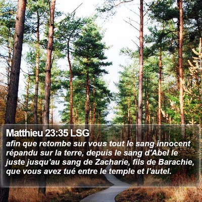 Matthieu 23:35 LSG Bible Verse Image