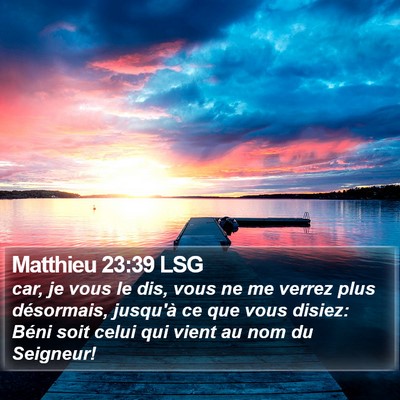 Matthieu 23:39 LSG Bible Verse Image