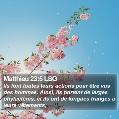 Matthieu 23:5 LSG Bible Verse Image