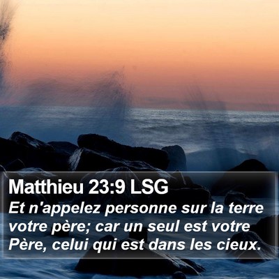 Matthieu 23:9 LSG Bible Verse Image