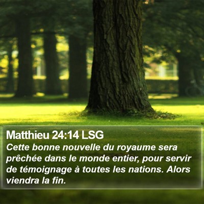 Matthieu 24:14 LSG Bible Verse Image