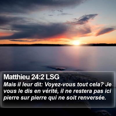 Matthieu 24:2 LSG Bible Verse Image