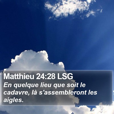 Matthieu 24:28 LSG Bible Verse Image