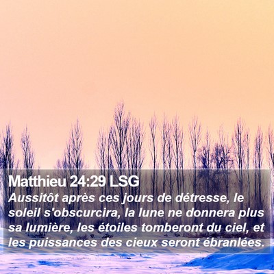 Matthieu 24:29 LSG Bible Verse Image