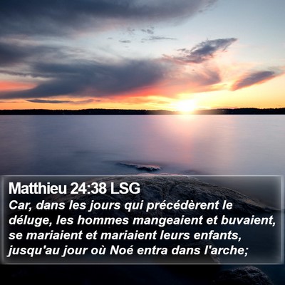 Matthieu 24:38 LSG Bible Verse Image