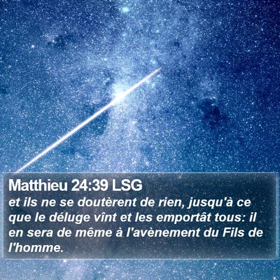 Matthieu 24:39 LSG Bible Verse Image