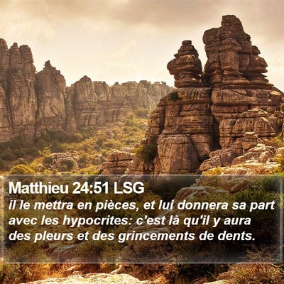 Matthieu 24:51 LSG Bible Verse Image
