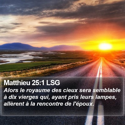 Matthieu 25:1 LSG Bible Verse Image