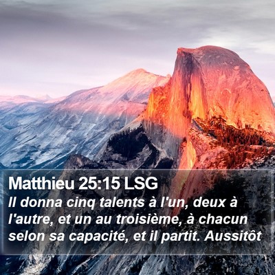 Matthieu 25:15 LSG Bible Verse Image