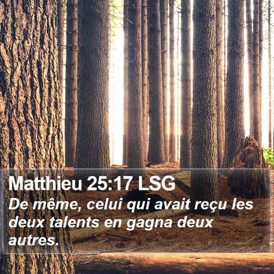 Matthieu 25:17 LSG Bible Verse Image